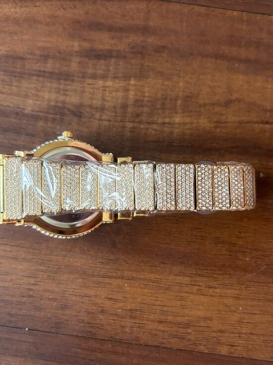 Day & Night Gold Tone Crystal Look Watch BNWT Box Included Adjustable Band Tool main image 4